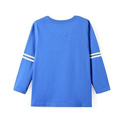 Pine Kids Cotton Knit Full Sleeves T-Shirt With Text Print - Blue