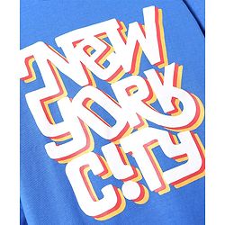 Pine Kids Cotton Knit Full Sleeves T-Shirt With Text Print - Blue