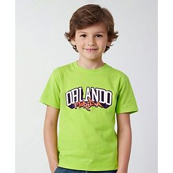 Pine Kids Cotton Knit Half Sleeves T-Shirt with Text Graphics - Lime Green