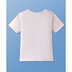 Pine Kids Cotton Knit Half Sleeves Text Printed T-Shirt - White