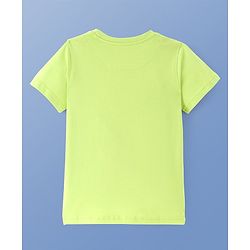 Pine Kids Cotton Knit Half Sleeves T-Shirts with Gamepad & Text Print - Lime