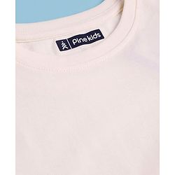 Pine Kids Cotton Knit Half Sleeves T-Shirt with Lion Foil  Print - White