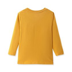 Pine Kids Cotton Knit Full Sleeves T-Shirt with Text Print - Golden