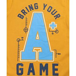 Pine Kids Cotton Knit Full Sleeves T-Shirt with Text Print - Golden