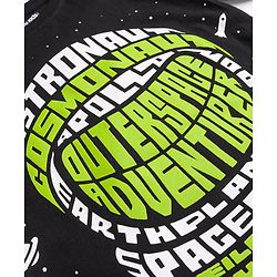Pine Kids Cotton Knit Full Sleeves T-Shirt with Text Print - Black