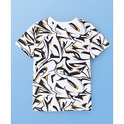 Pine Kids Cotton Knit Half Sleeves T-Shirts with Text Print - White