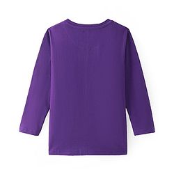 Pine Kids Cotton Knit Full Sleeves Text Printed T-Shirt - Violet