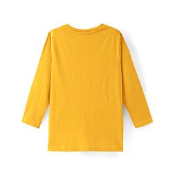 Pine Kids 100% Cotton Knit Full Sleeves T-Shirt with Text Print - Yellow