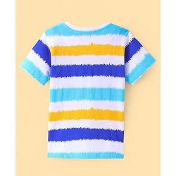 Pine Kids Cotton Knit Half Sleeves  T-Shirt with  Gradient Stripes - Multicolor