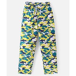 Pine Kids Cotton Knit Half Sleeves Night Suit with Camouflage Print - Navy Peony