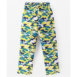 Pine Kids Cotton Knit Half Sleeves Night Suit with Camouflage Print - Navy Peony