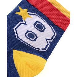 Pine Kids High Ankle Length Socks Text and Stripes Print Pack of 3 - Multicolor
