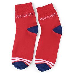 Pine Kids High Ankle Length Socks Text and Stripes Print Pack of 3 - Multicolor
