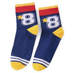 Pine Kids High Ankle Length Socks Text and Stripes Print Pack of 3 - Multicolor