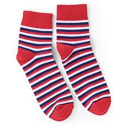 Pine Kids High Ankle Length Socks Text and Stripes Print Pack of 3 - Multicolor