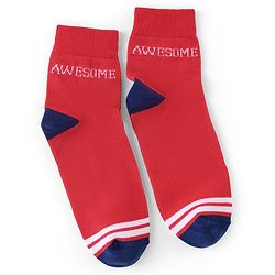 Pine Kids High Ankle Length Socks Text and Stripes Print Pack of 3 - Multicolor