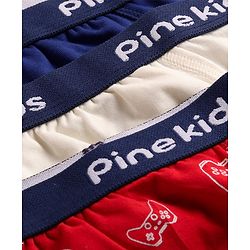 Pine Kids Cotton Lycra Knit Briefs Pack of 3 (Color & Print May Vary)