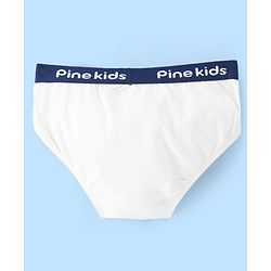 Pine Kids Cotton Lycra Knit Briefs Solid Colour Pack of 3 - White
