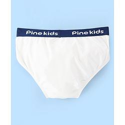 Pine Kids Cotton Lycra Knit Briefs Solid Colour Pack of 3 - White