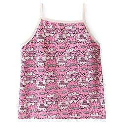 Pine Kids Cotton Lycra Knit Sleeveless Stripes & Text Printed Slips Pack of 3 (Colour & Print May Vary)