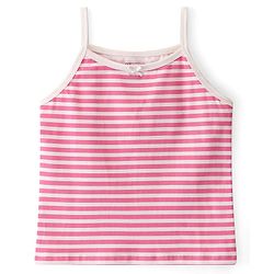 Pine Kids Cotton Lycra Knit Sleeveless Stripes & Text Printed Slips Pack of 3 (Colour & Print May Vary)