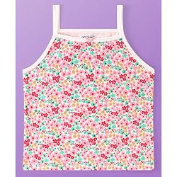 Pine Kids Cotton Lycra Knit Sleeveless Slips Floral & Heart Print Pack Of 3 (Color May Vary)