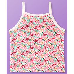 Pine Kids Cotton Lycra Knit Sleeveless Slips Floral & Heart Print Pack Of 3 (Color May Vary)
