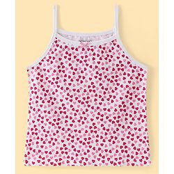 Pine Kids Cotton Lycra Knit Sleeveless Slips Heart Print Pack Of 3 (Color May Vary)
