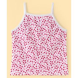 Pine Kids Cotton Lycra Knit Sleeveless Slips Heart Print Pack Of 3 (Color May Vary)