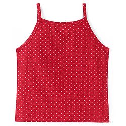 Pine Kids Cotton Lycra Sleeveless  Slips Polka Dots Print Pack of 3 (Color May Vary)