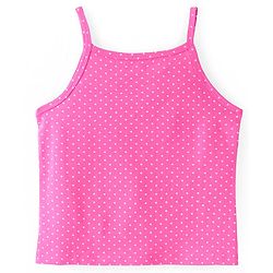 Pine Kids Cotton Lycra Sleeveless  Slips Polka Dots Print Pack of 3 (Color May Vary)