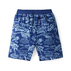 Pine Kids Cotton Looper Above Knee Length Shorts Text Print - Blue
