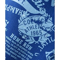 Pine Kids Cotton Looper Above Knee Length Shorts Text Print - Blue