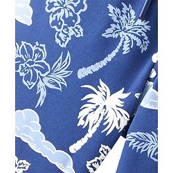 Pine Kids Cotton Looper Above Knee Length Shorts Tropical Print - Blue