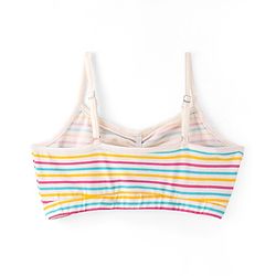 Pine Kids Cotton Sleeveless Bralettes With Stripes & Rainbow Print Pack of 3 (Colour May Vary)