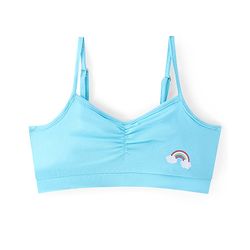 Pine Kids Cotton Sleeveless Bralettes With Stripes & Rainbow Print Pack of 3 (Colour May Vary)