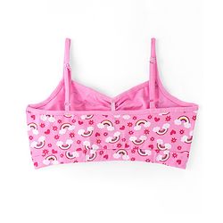 Pine Kids Cotton Sleeveless Bralettes With Stripes & Rainbow Print Pack of 3 (Colour May Vary)