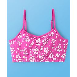 Pine Kids Cotton Sleeveless Bralettes With Floral Print Pack of 3 (Colour May Vary)
