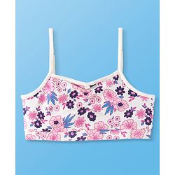 Pine Kids Cotton Sleeveless Bralettes With Floral Print Pack of 3 (Colour May Vary)