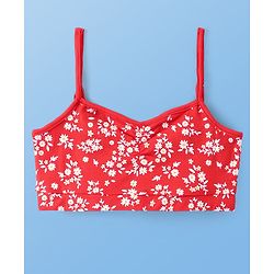 Pine Kids Cotton Sleeveless Bralettes With Floral Print Pack of 3 (Colour May Vary)