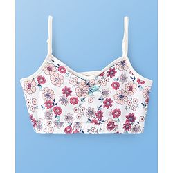 Pine Kids Cotton Sleeveless Bralettes With Floral Print Pack of 3 (Colour May Vary)
