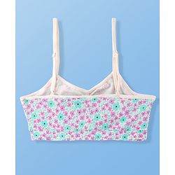 Pine Kids Cotton Sleeveless Bralettes With Floral Print Pack of 3 (Colour May Vary)