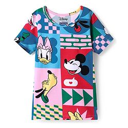 Pine Kids Disney Cotton Knit Half Sleeves T-Shirt with Minnie Mouse Graphics - Multicolor