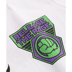 Pine Kids Marvel Cotton Knit Half Sleeves T-Shirt with Hulk Graphics - White