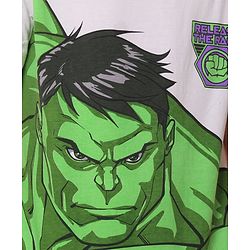 Pine Kids Marvel Cotton Knit Half Sleeves T-Shirt with Hulk Graphics - White