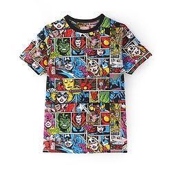 Pine Kids Marvel Cotton Knit Half Sleeves Night Suit With Avengers Comics Print - Multicolor