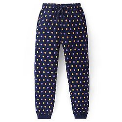 Pine Kids Disney Cotton Knit Full Sleeves Night Suit With Disney Frozen Princess Graphics - Navy