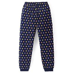 Pine Kids Disney Cotton Knit Full Sleeves Night Suit With Disney Frozen Princess Graphics - Navy