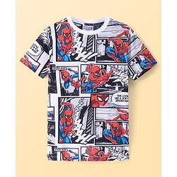 Pine Kids Marvel Single Jersey Knit Half Sleeve Night Suit with Spiderman Print - Multicolor