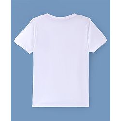 Pine Kids Disney Cotton Knit Half Sleeves T-Shirt With Mickey Mouse Graphics -White